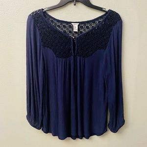 Bishop Sleeve Crochet Blouse